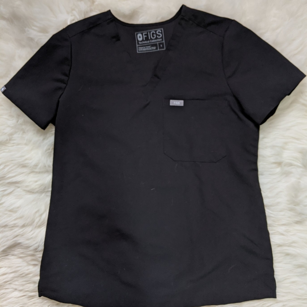 Figs Scrubs Set S Black Catarina Top w Kade Bottom